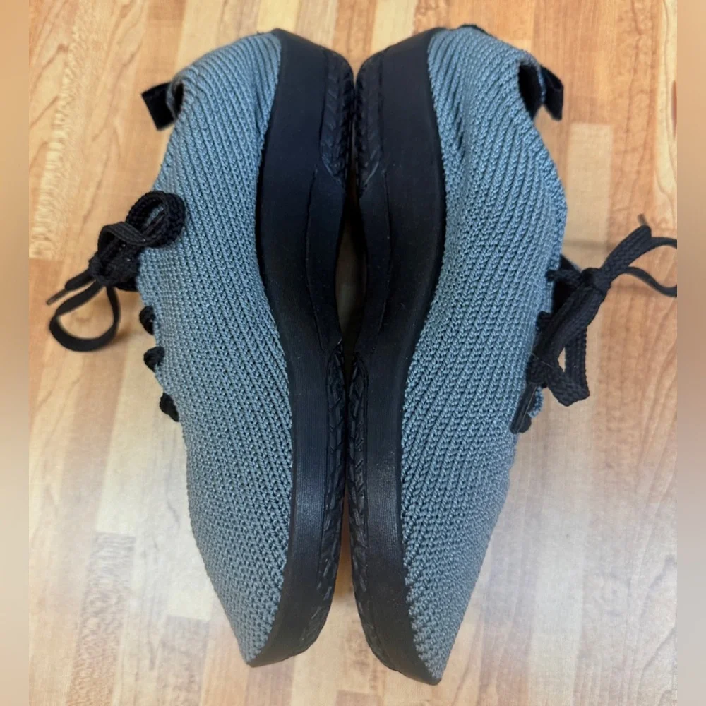 ARCOPEDICO Gray Knit Low Wedge Comfort Round Toe Lace Up Arch Support Shoes 38